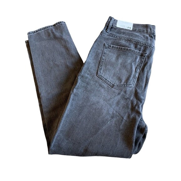PACSUN Black Dark Ash Ultra High-Rise Slim Button Fly Women's Jeans Size 29 New - Picture 1 of 11